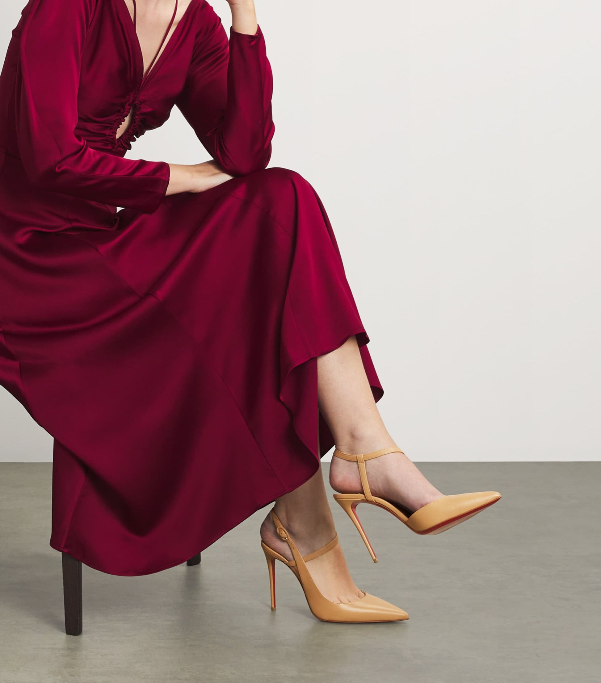 Christian Louboutin Red Jenlove Leather Pumps 100