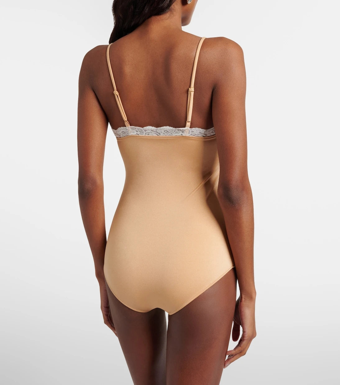 Chloé - Fiyonk detaylı, dantel şeritli bodysuit