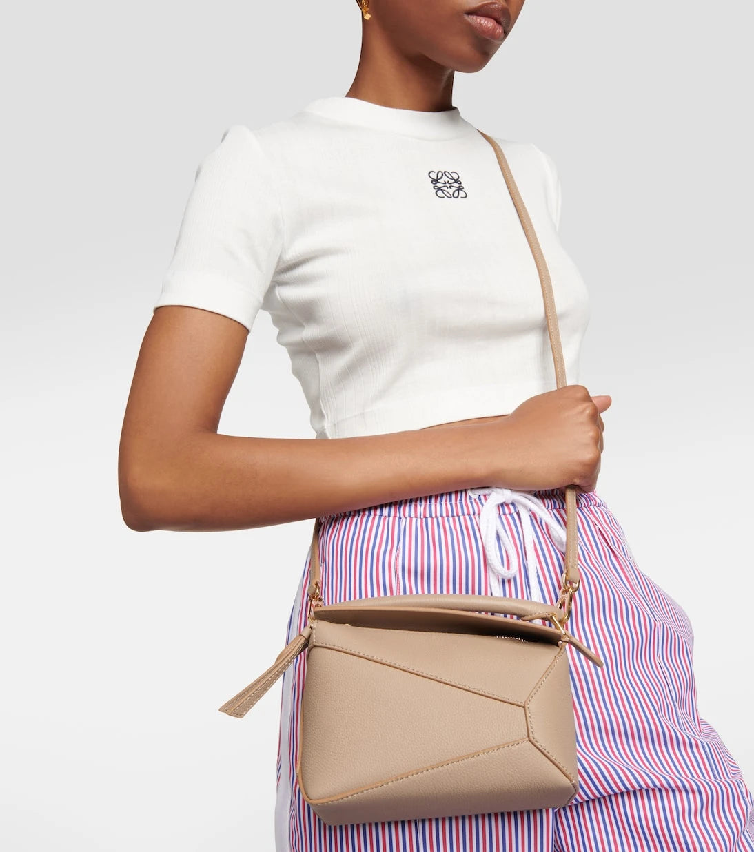 Loewe - حقيبة توت Puzzle Edge Mini من الجلد