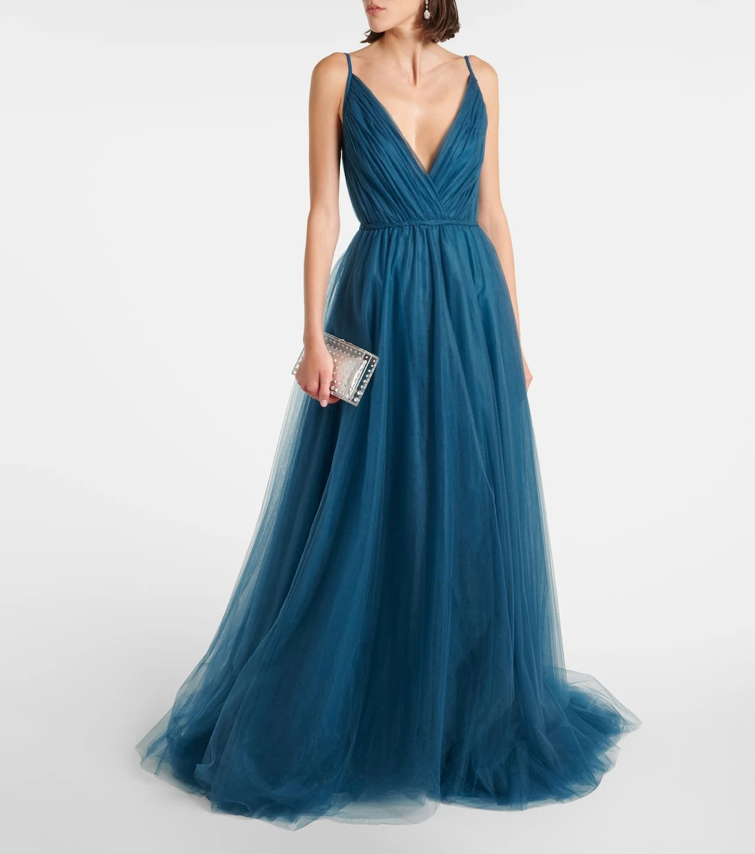 Costarellos - Cassandra caped tulle gown