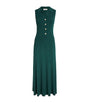 Sandro Paris Green Cable Knit Polo Maxi Dress
