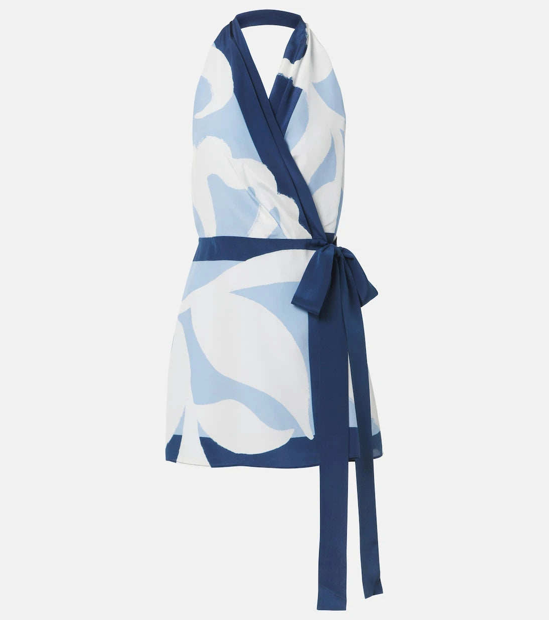 SIR - Portia printed silk satin wrap dress
