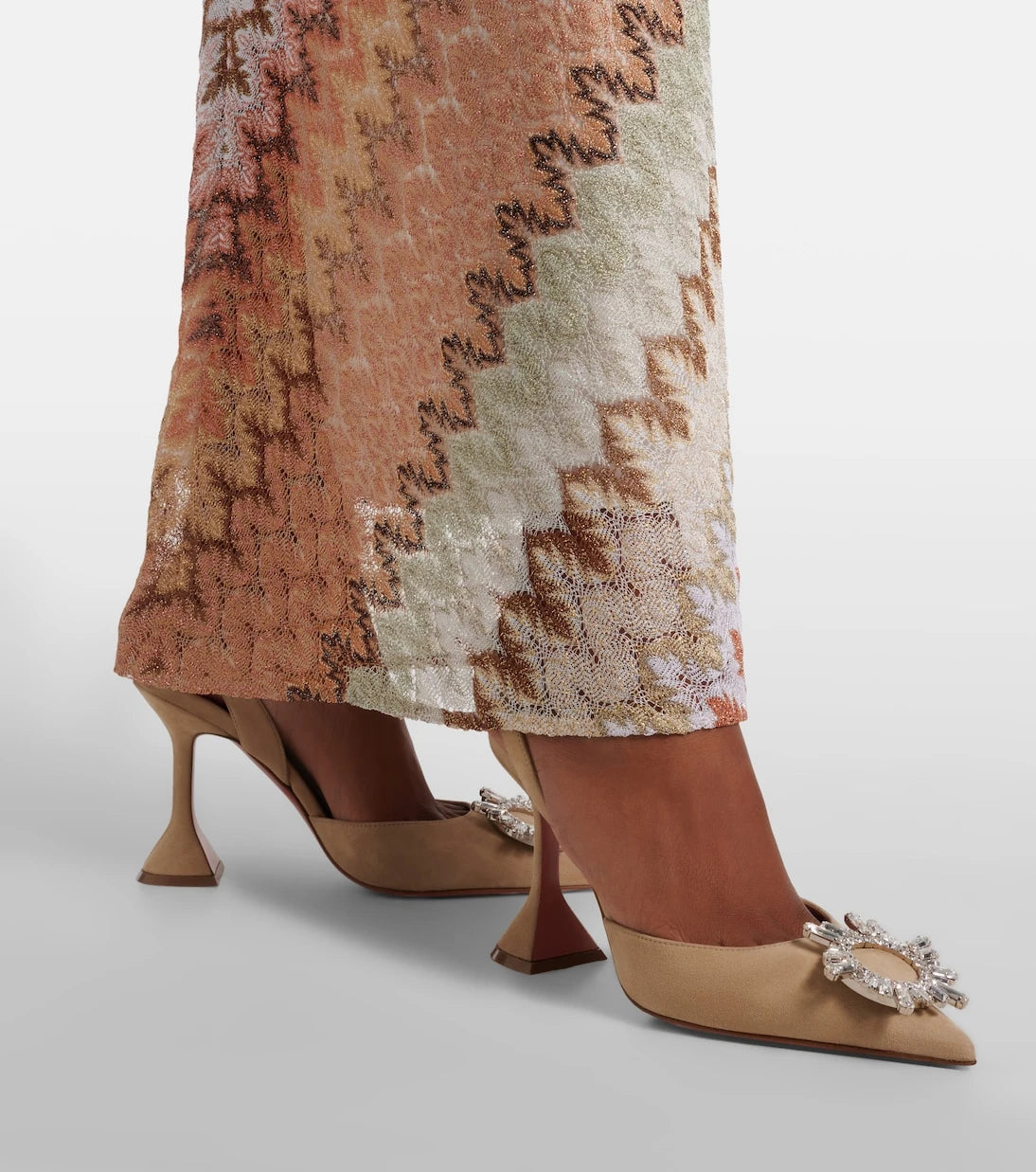 Amina Muaddi - Begum embellished suede slingback pumps