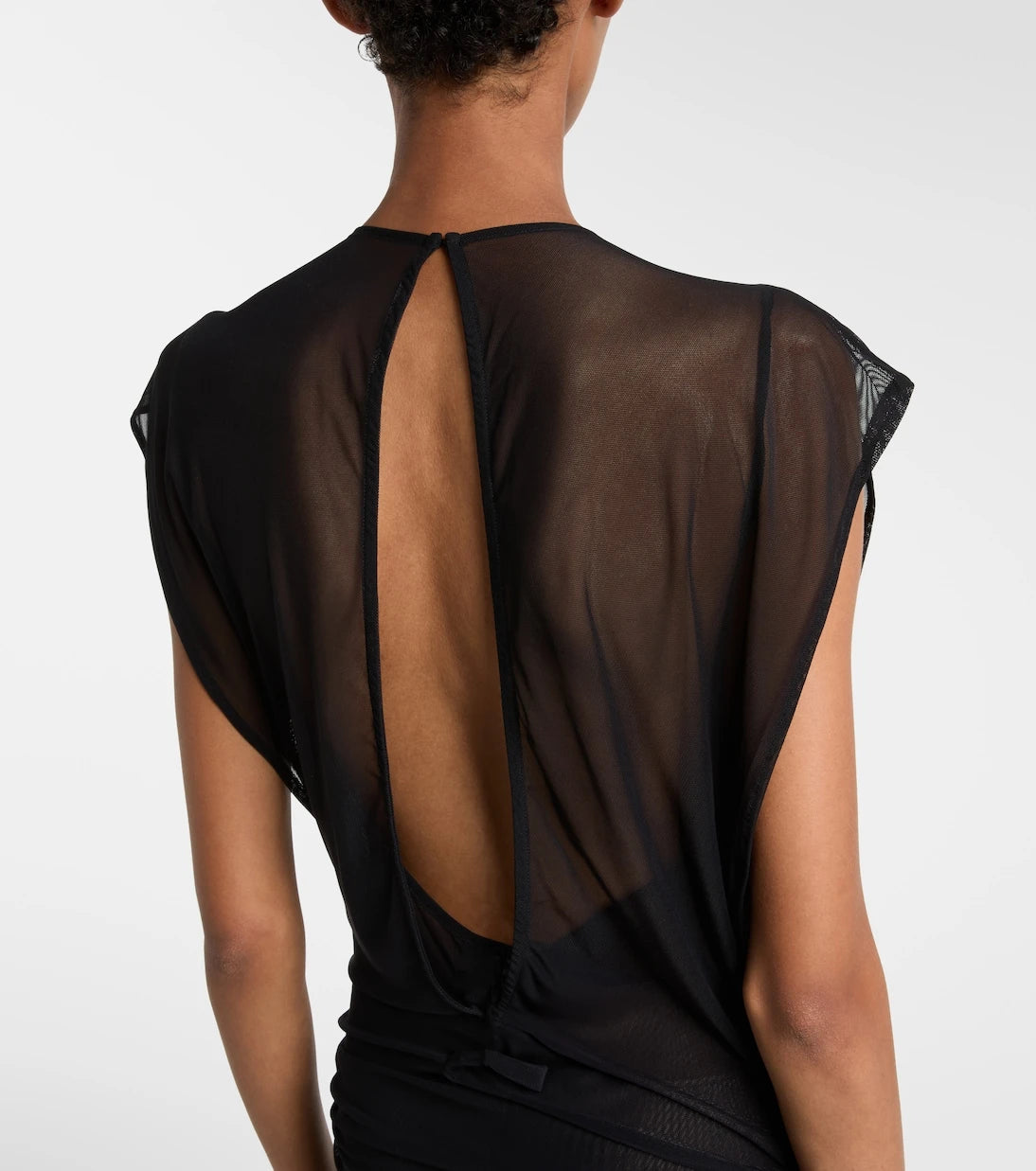 Jean Paul Gaultier - Logo sequined mesh maxi dress