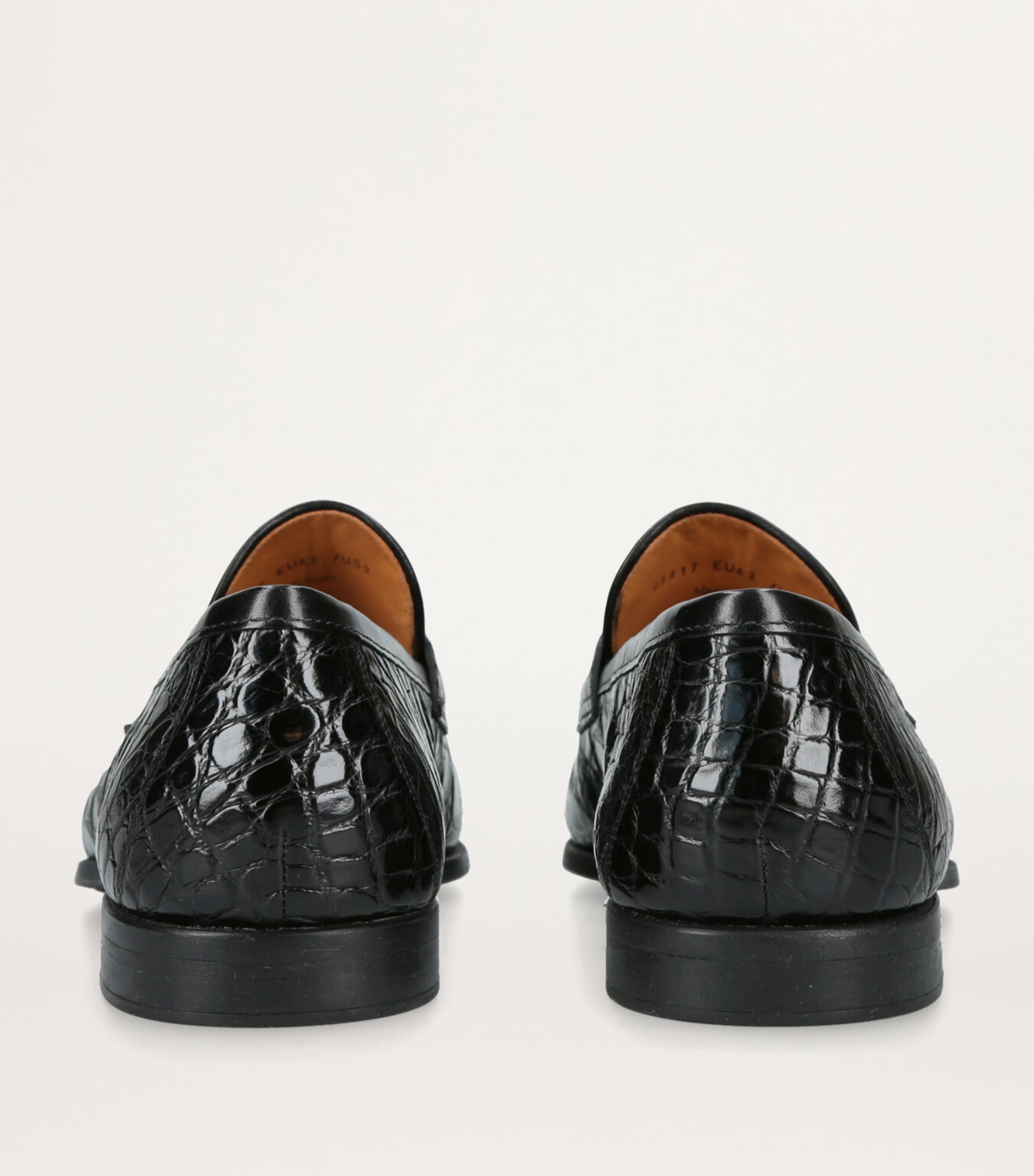 Crocodile Leather Penny Loafers