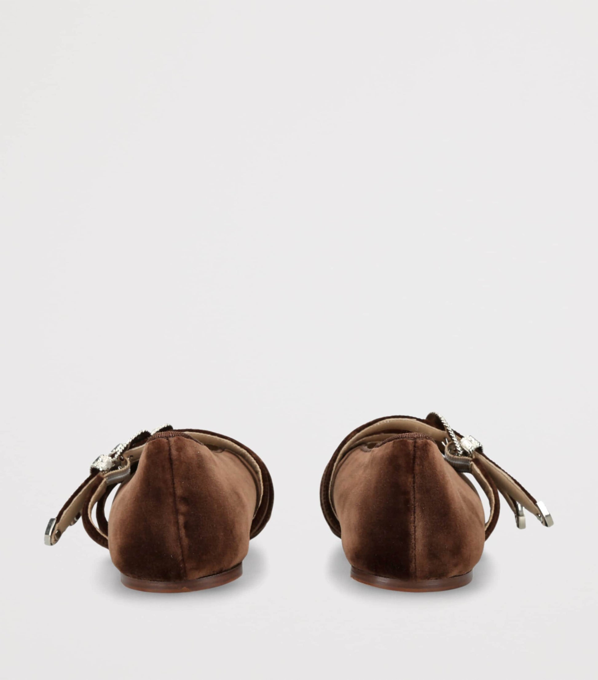 Le Monde Beryl Brown Velvet Claudia Ballet Flats