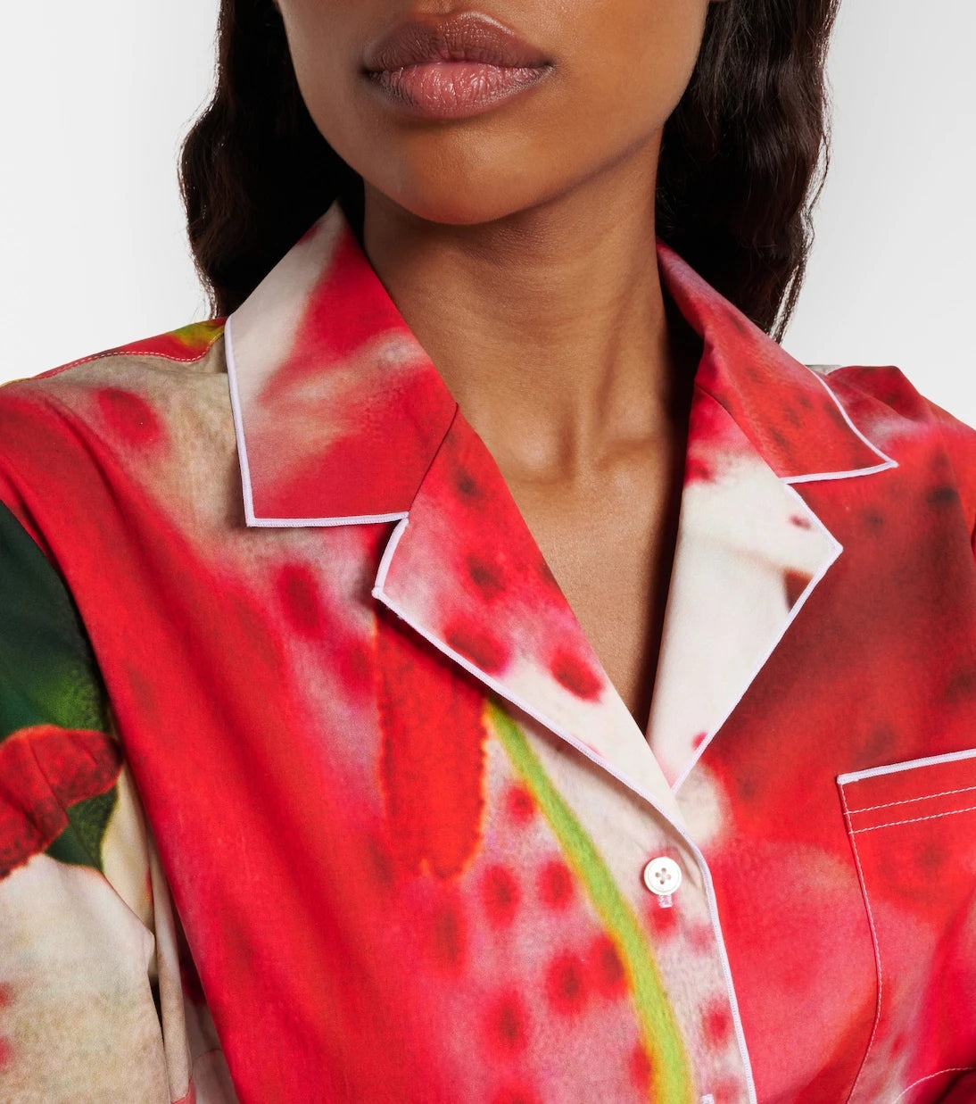 Tory Burch - Printed cotton-blend twill shirt