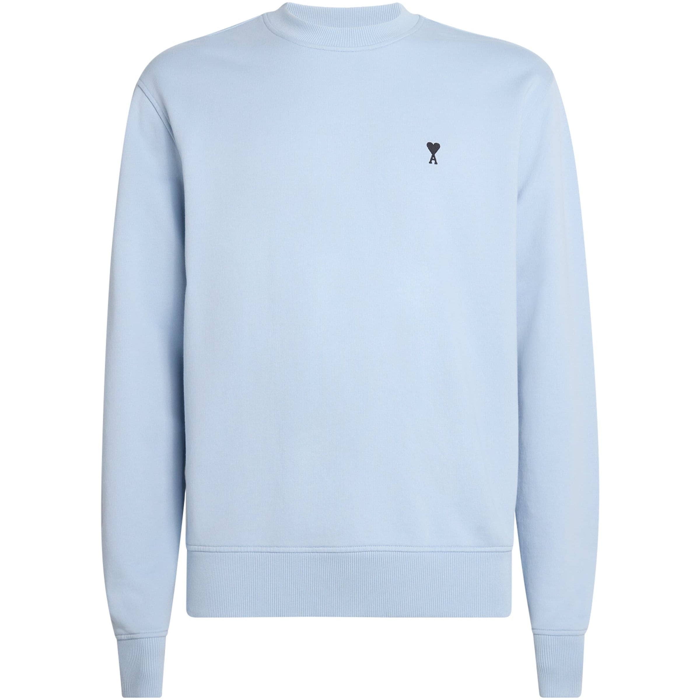 AMI Paris Blue Cotton Logo Sweatshirt