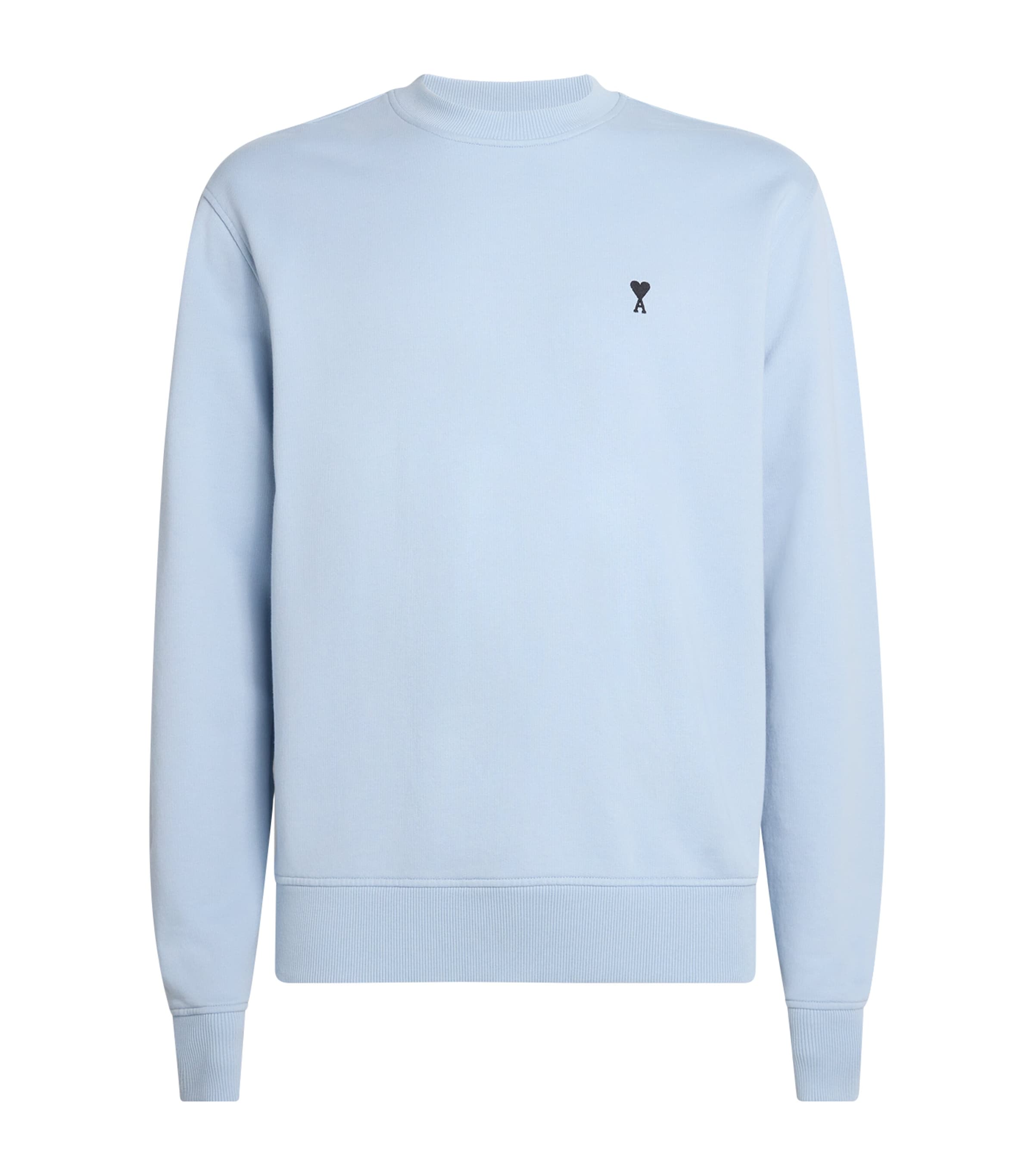 AMI Paris Blue Cotton Logo Sweatshirt