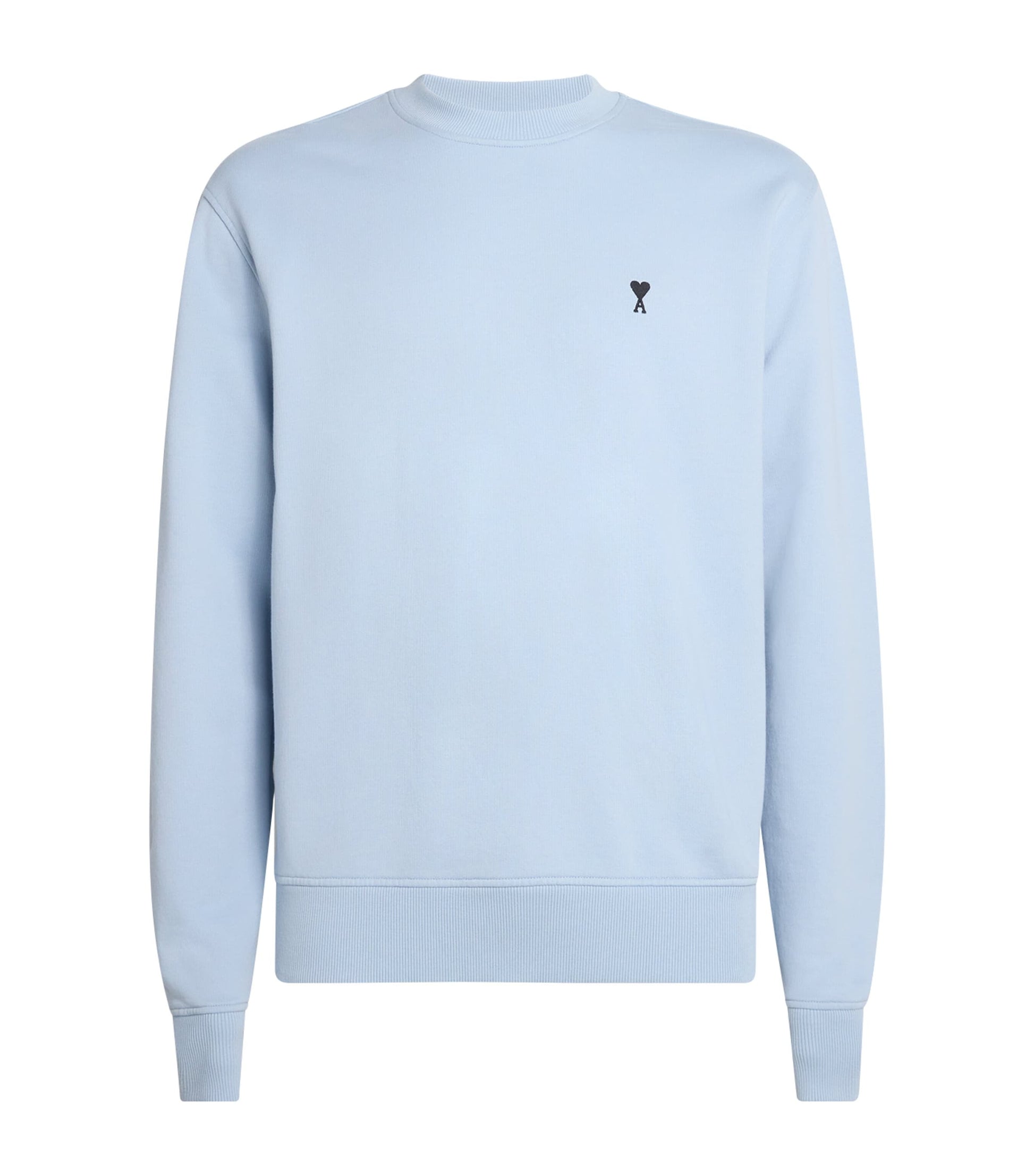 AMI Paris Blue Cotton Logo Sweatshirt