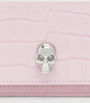 Small Croc-Embossed Skull Cross-Body Bag