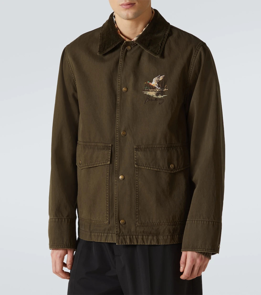 Burberry - Corduroy-trimmed cotton twill field jacket