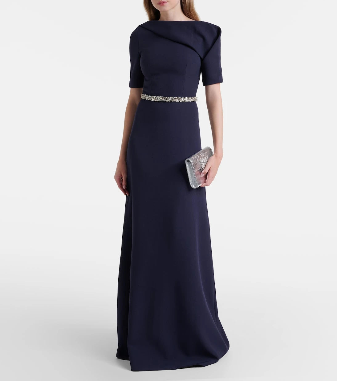 Safiyaa - Stephanie embellished draped crêpe gown