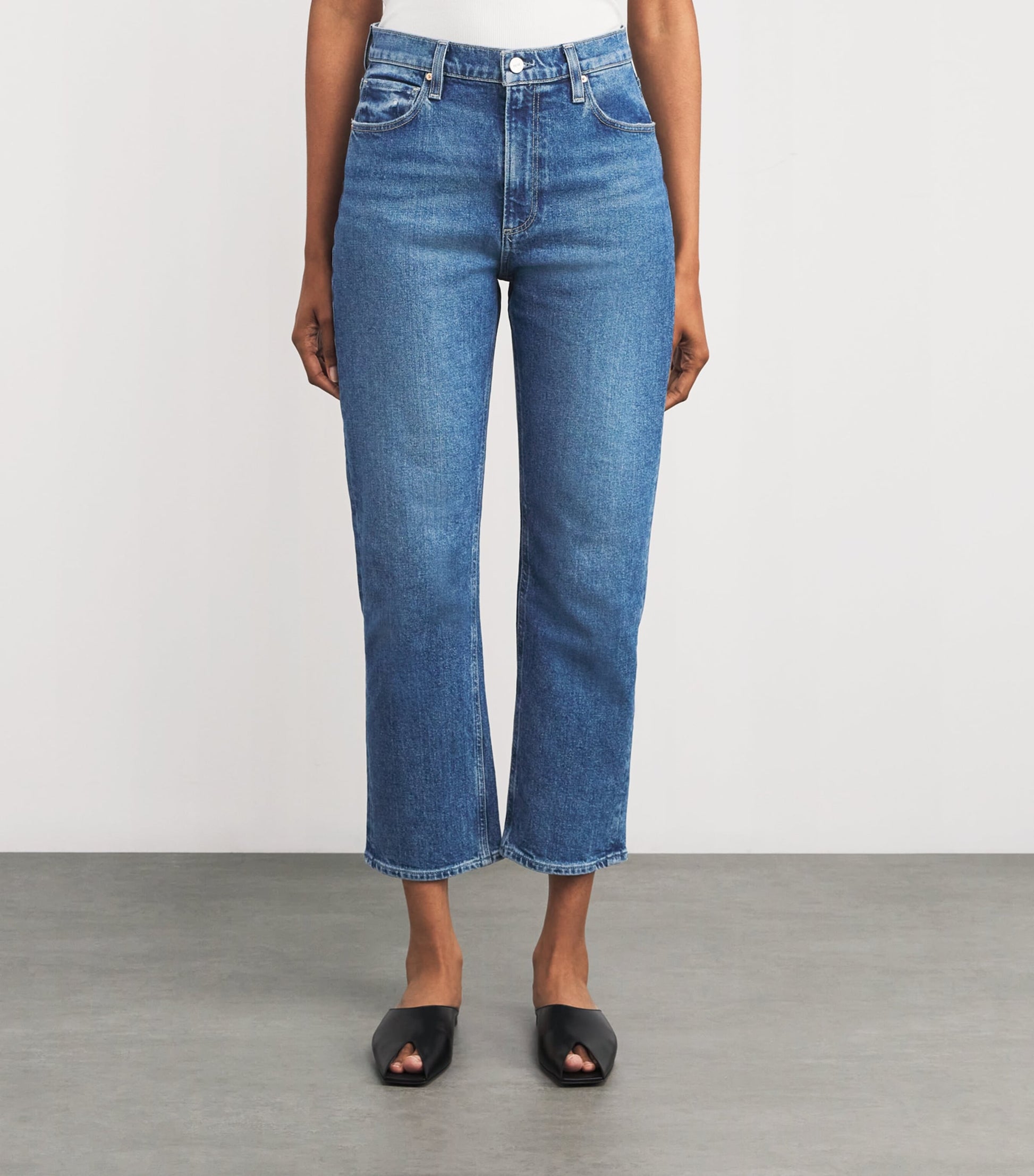 Blue Sawyer Ankle Straight Jeans