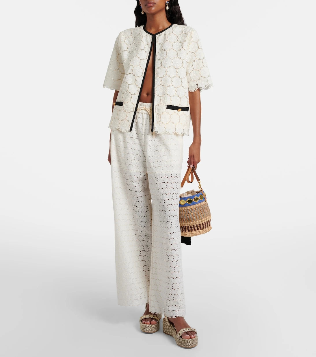 Valentino Garavani - Rockstud Torchon leather espadrille sandals