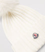 White Virgin Wool Pom-Pom Beanie