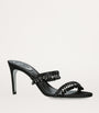René Caovilla Black Embellished Chandelier Heeled Mules 80