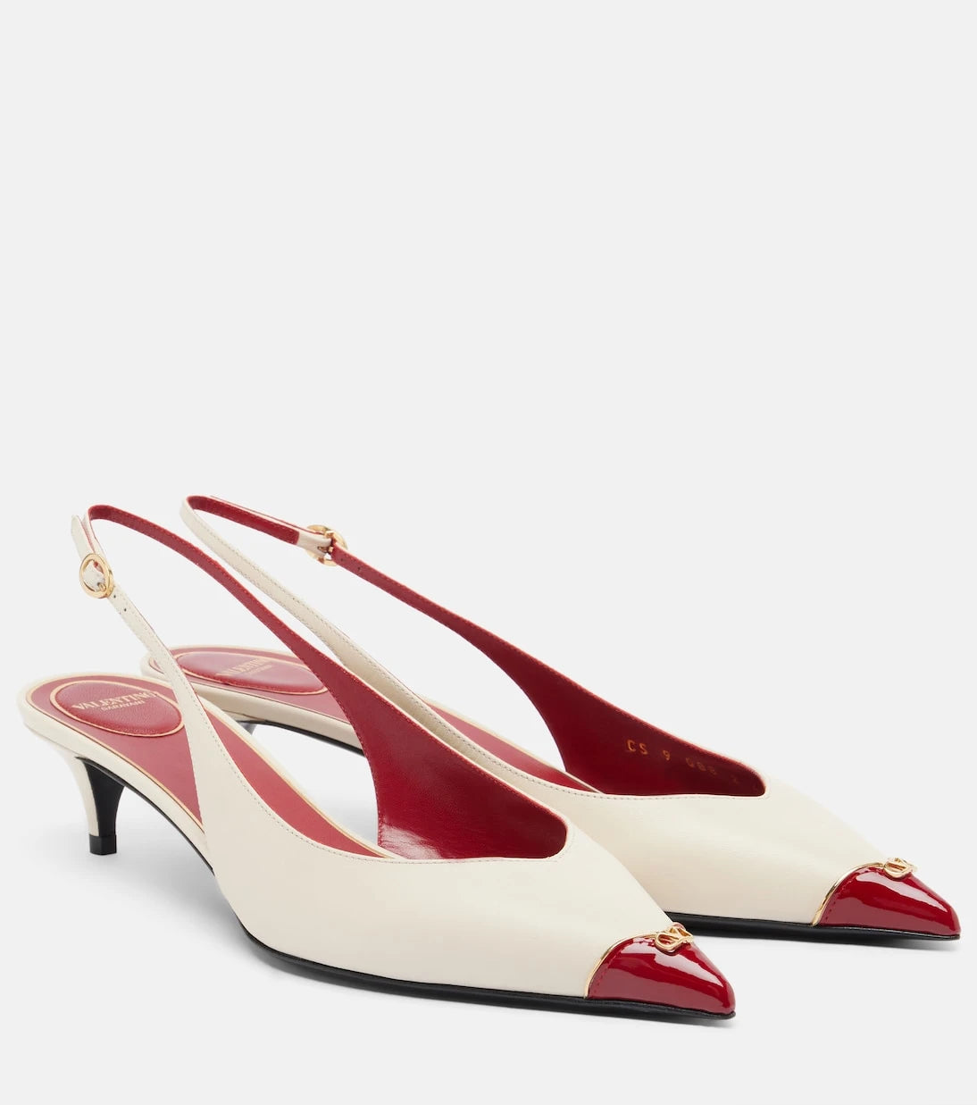 Valentino Garavani - Heartip leather slingback pumps