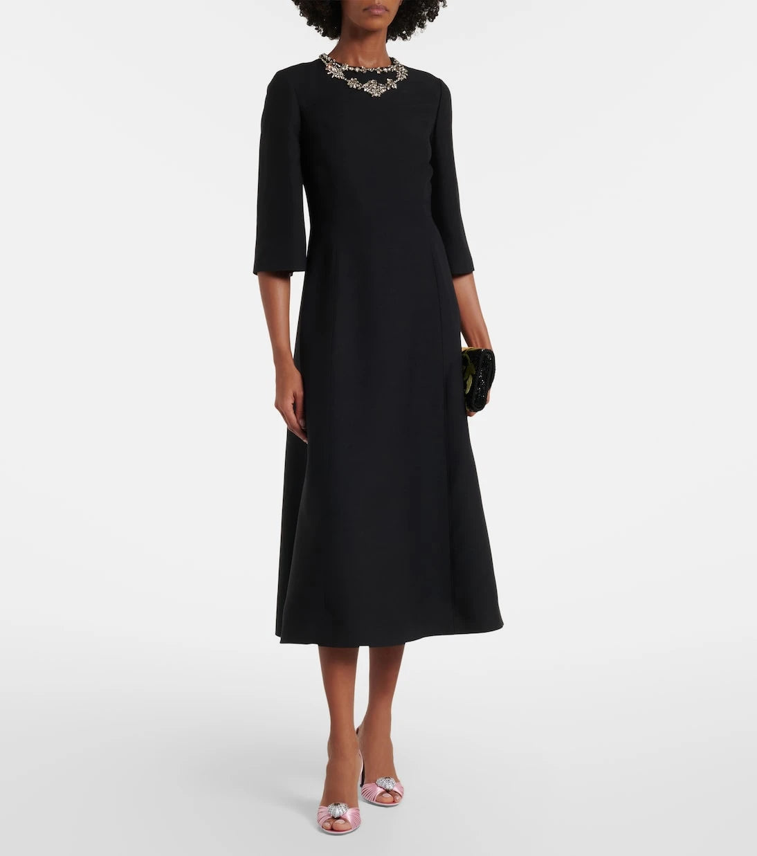 Valentino - Crepe Couture embellished midi dress
