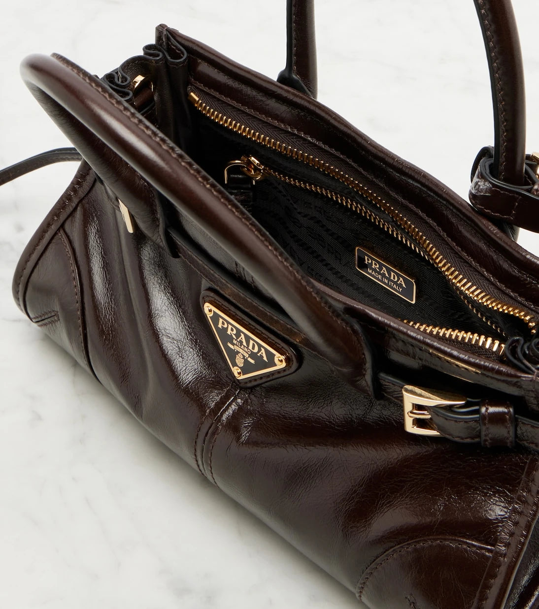 Prada - Prada Bonnie Mini leather top-handle bag