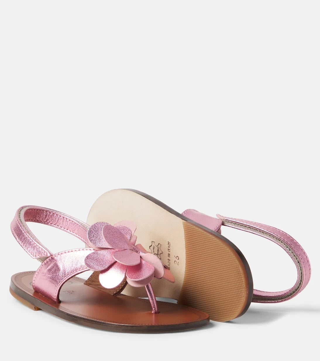 PèPè - Metallic leather thong sandals