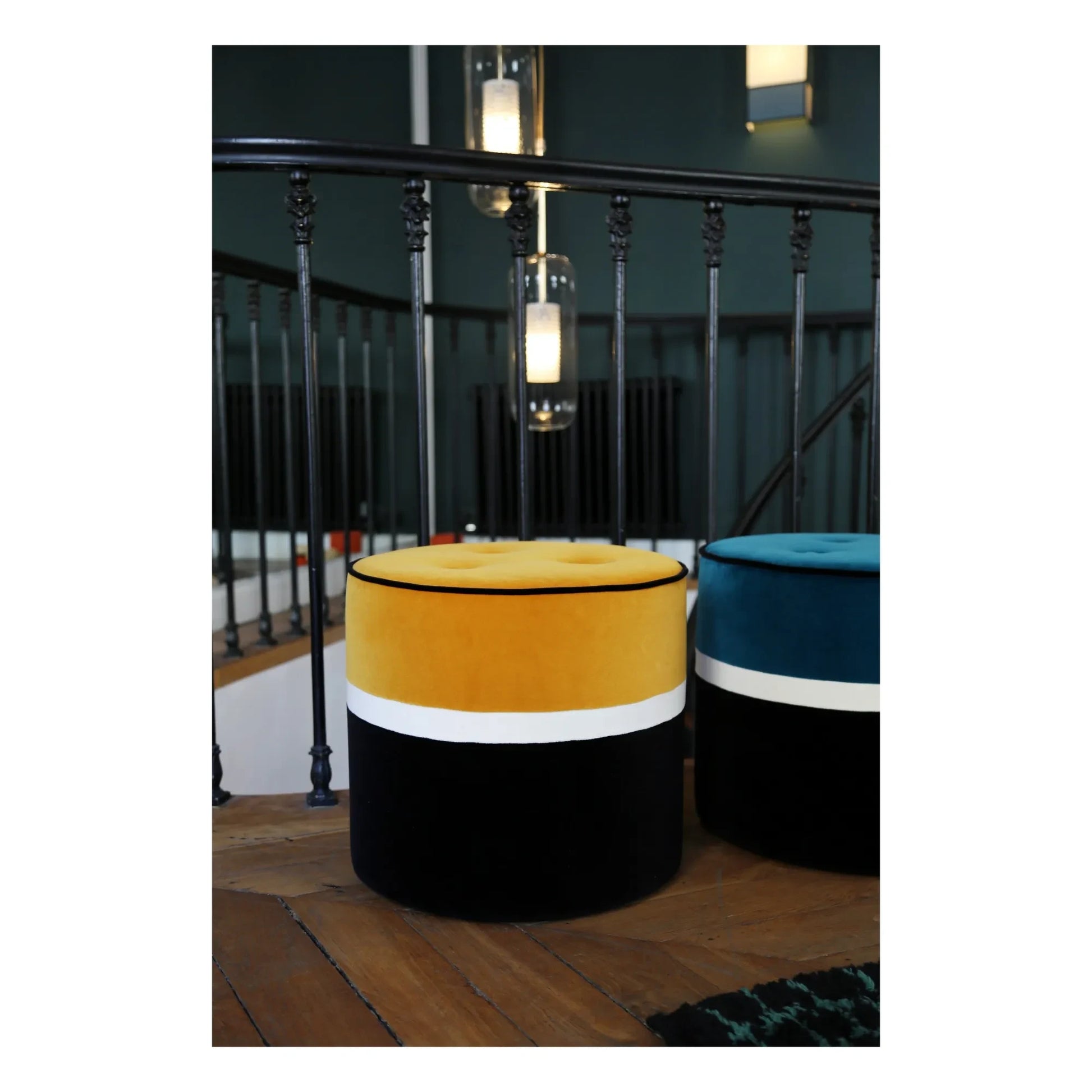 Maison Sarah Lavoine - Leo Velvet Pouffe  | Ochre