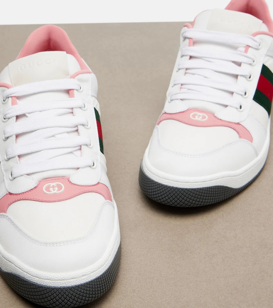 Gucci - Screener leather-trimmed sneakers