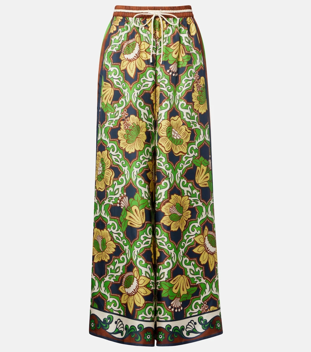 Alémais - Liana printed silk satin palazzo pants