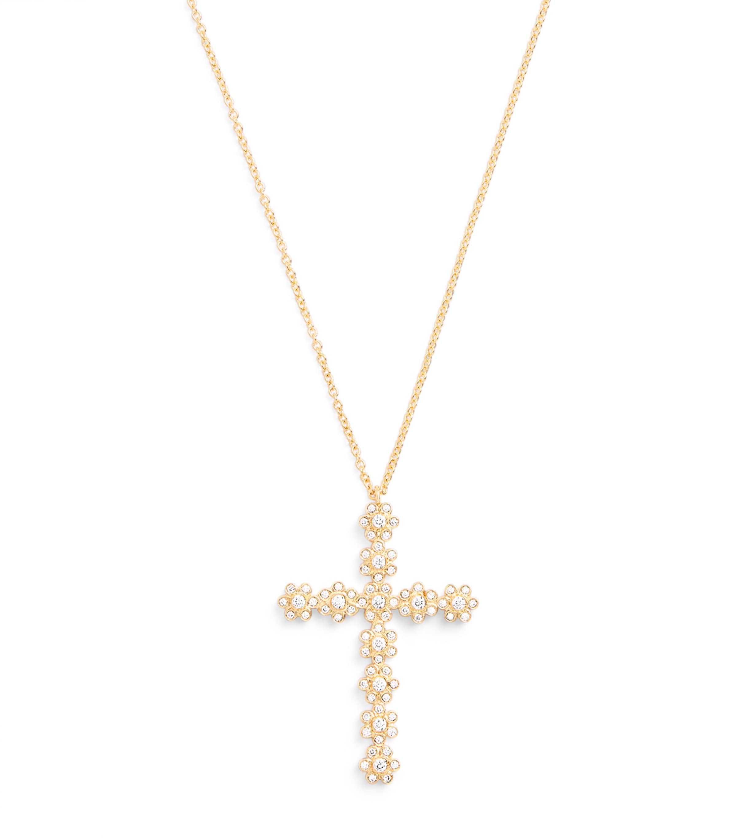 Sophie Bille Brahe Yellow Gold and Diamond Fleur de Pernille Necklace