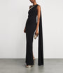 Roland Mouret Black Crystal One-Shoulder Gown