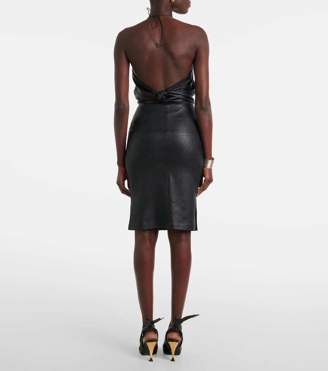 Stouls - Gin leather midi skirt