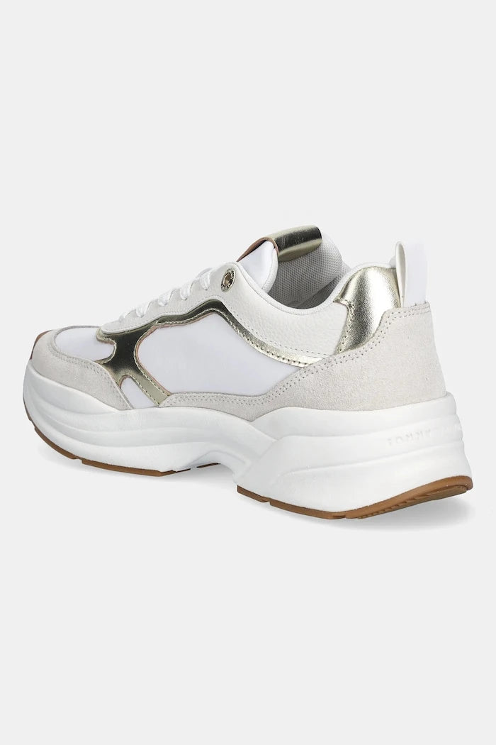 Tommy Hilfiger TH CHUNKY RUNNER METALLIC Deri Spor Ayakkabı