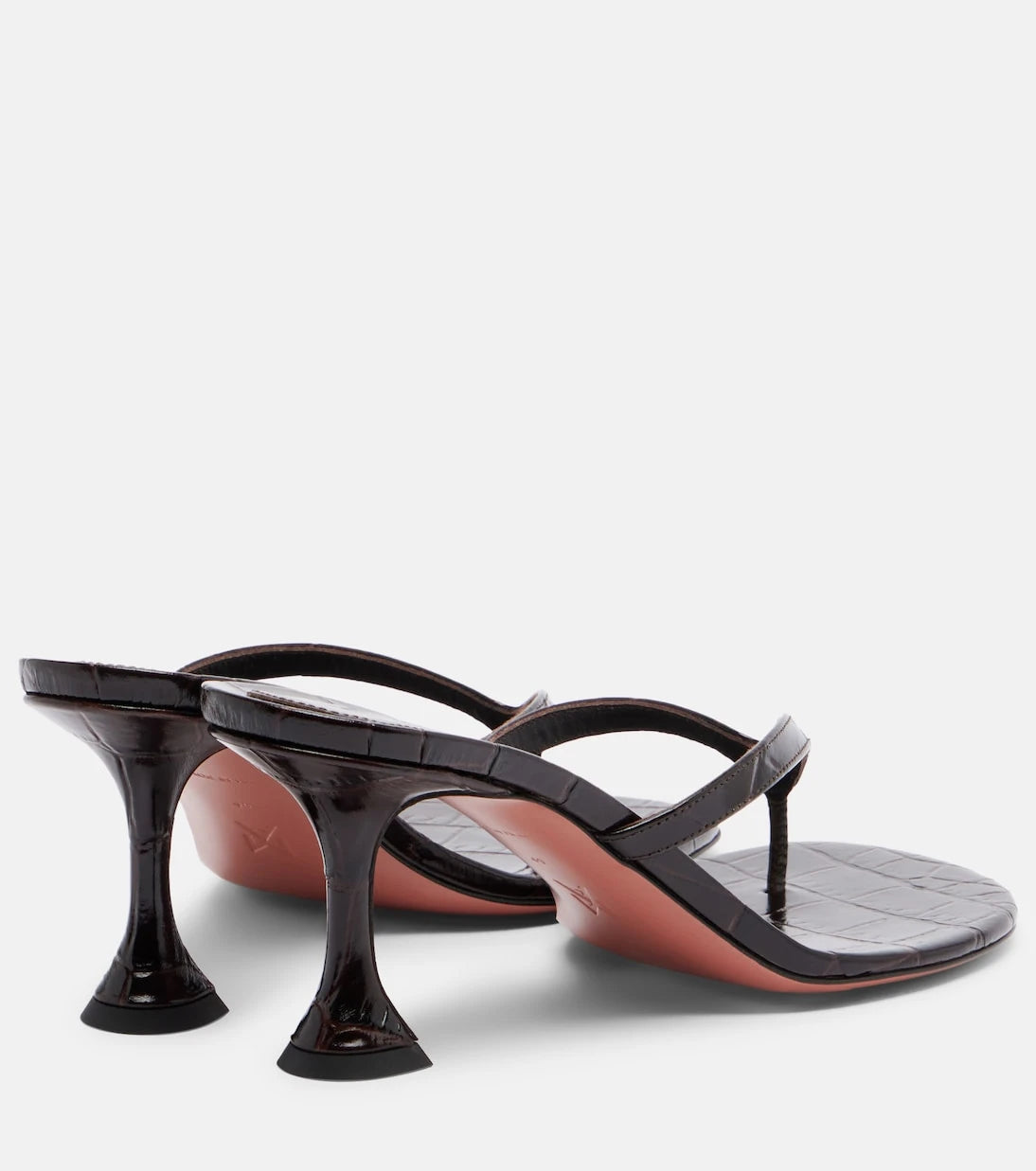 Amina Muaddi - Juliette croc-effect leather thong sandals
