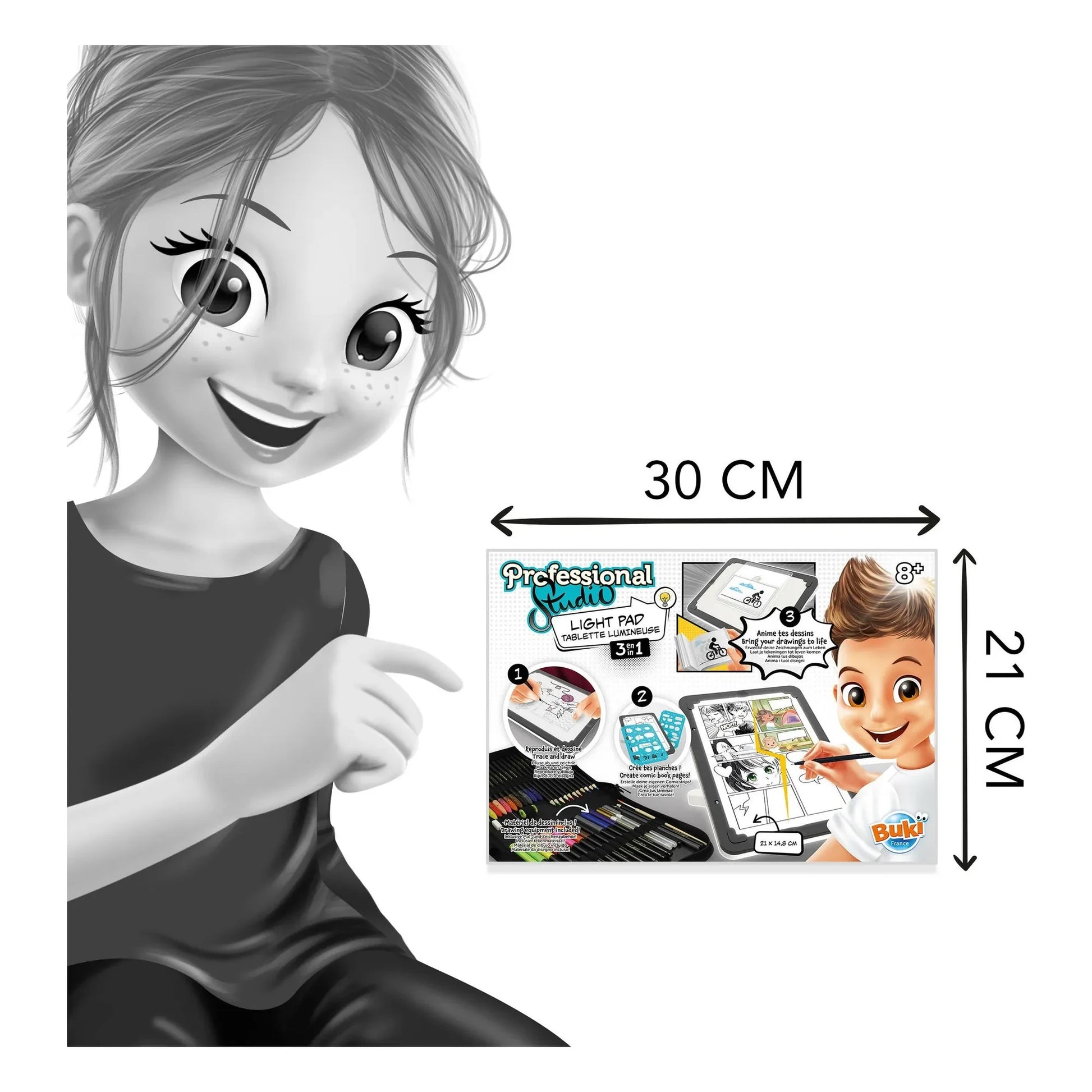 Buki - 3-in-1 illuminated drawing tablet
