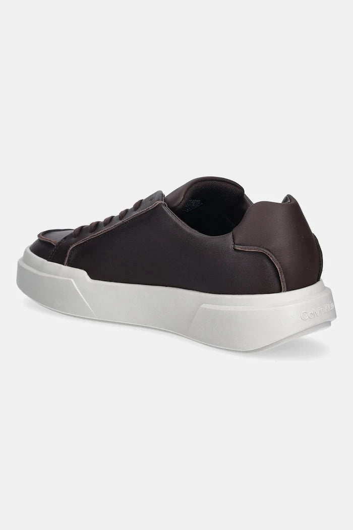 Кожени маратонки Calvin Klein CHUNKY CUPSOLE LACE UP LTH PINCH