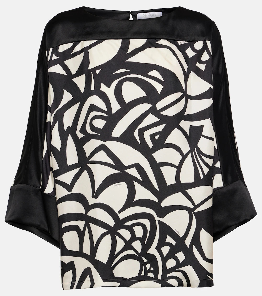 Max Mara - Quaglia printed silk satin top