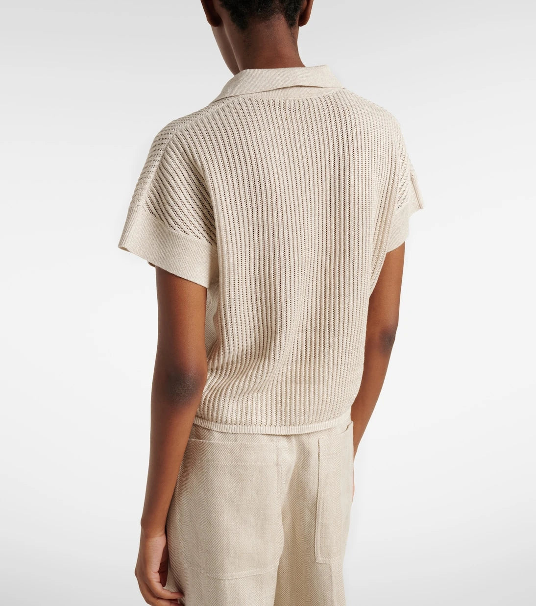 Brunello Cucinelli - Cotton-blend lamé polo shirt