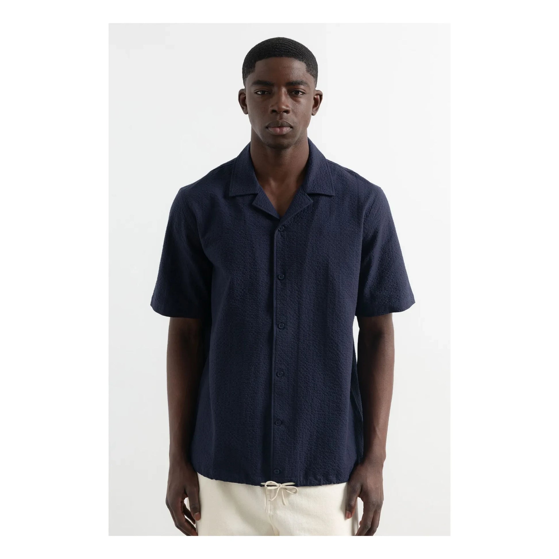 Edmmond Studios - Travis Short Sleeve Shirt | Dark Blue
