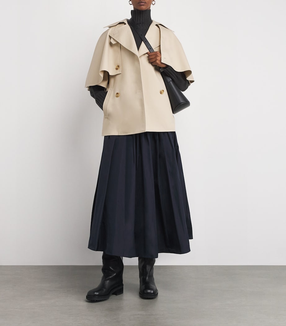 Max Mara Beige Cotton Cape Jacket