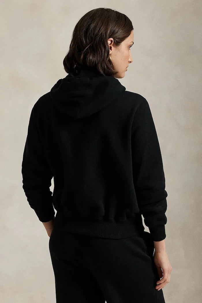 Polo Ralph Lauren fermuarlı kapüşonlu kadın sweatshirt pamuklu