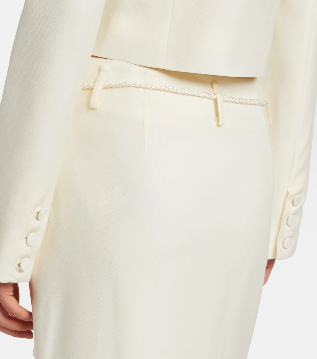 Posse - Elspeth belted wool midi skirt