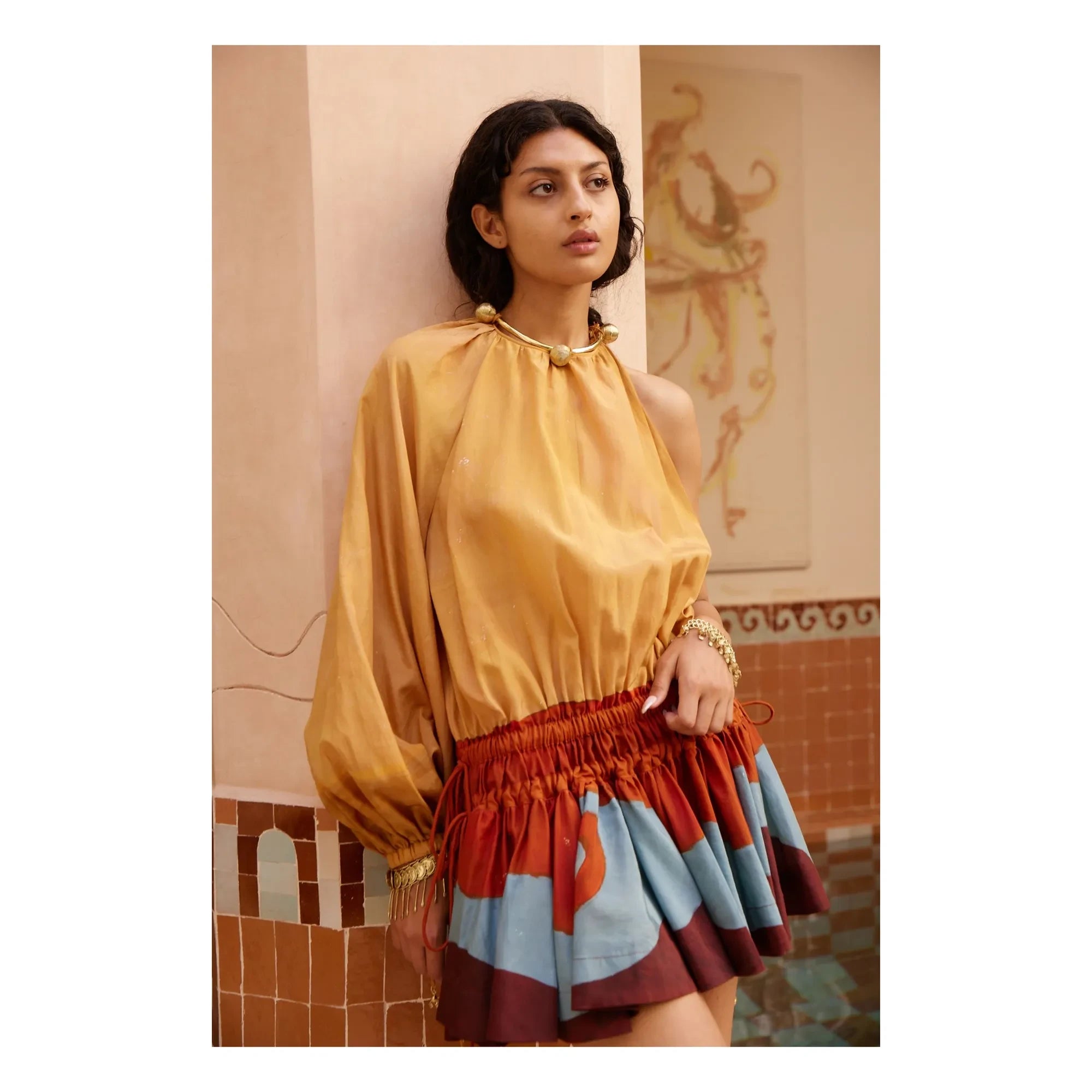 Alémais - Desert silk dress | Ochre