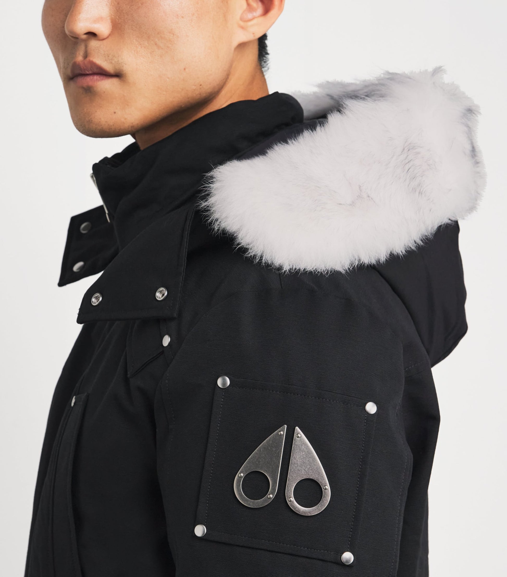 Moose Knuckles Black Down Original Ballistic Bomber Jacket