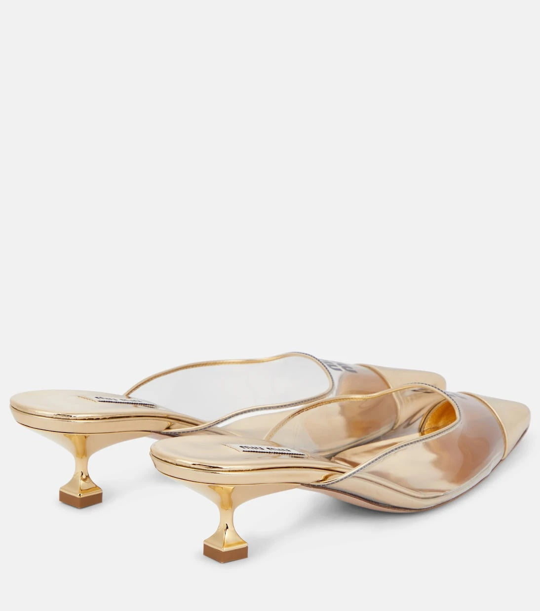 Miu Miu - Logo leather and PVC mules