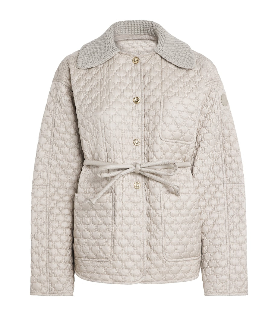 Moncler Brown Down Water-Repellent Belted Raray Jacket