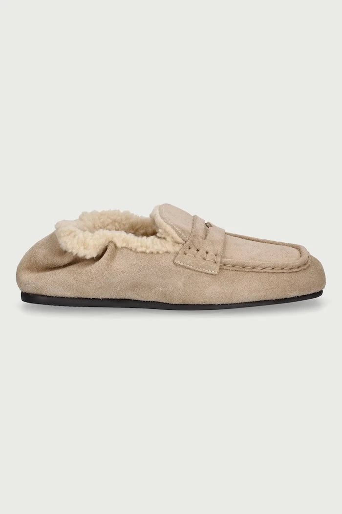 Kadın süet mokasen Penny Loafer