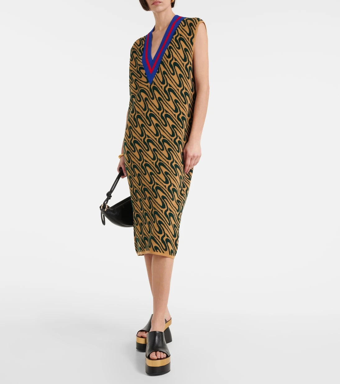 Dries Van Noten - Jakarlı midi elbise