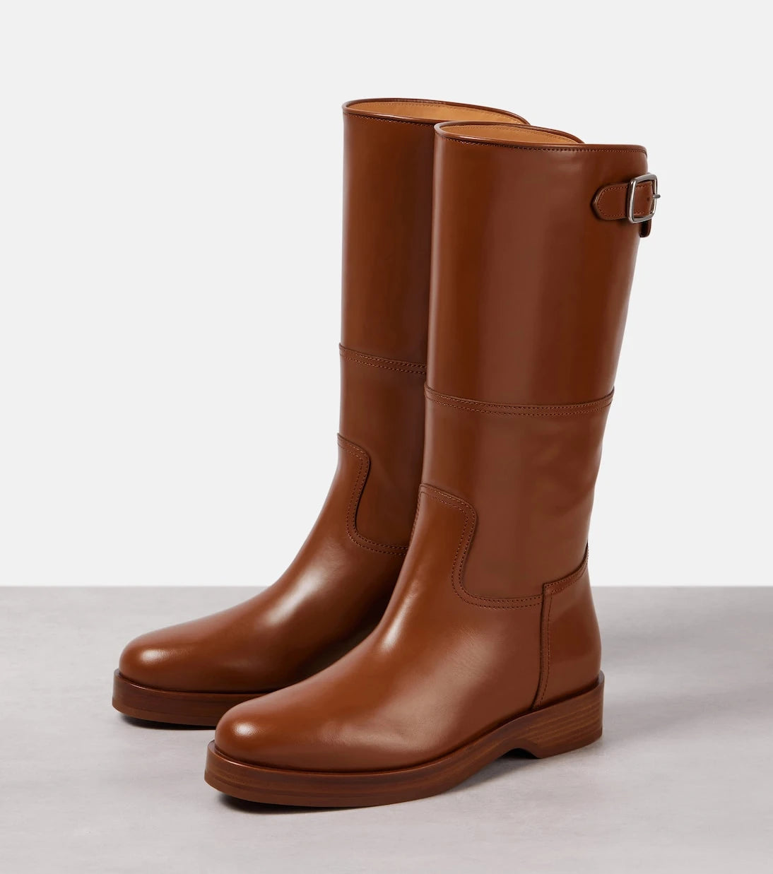 Loro Piana - Lupo leather knee-high boots