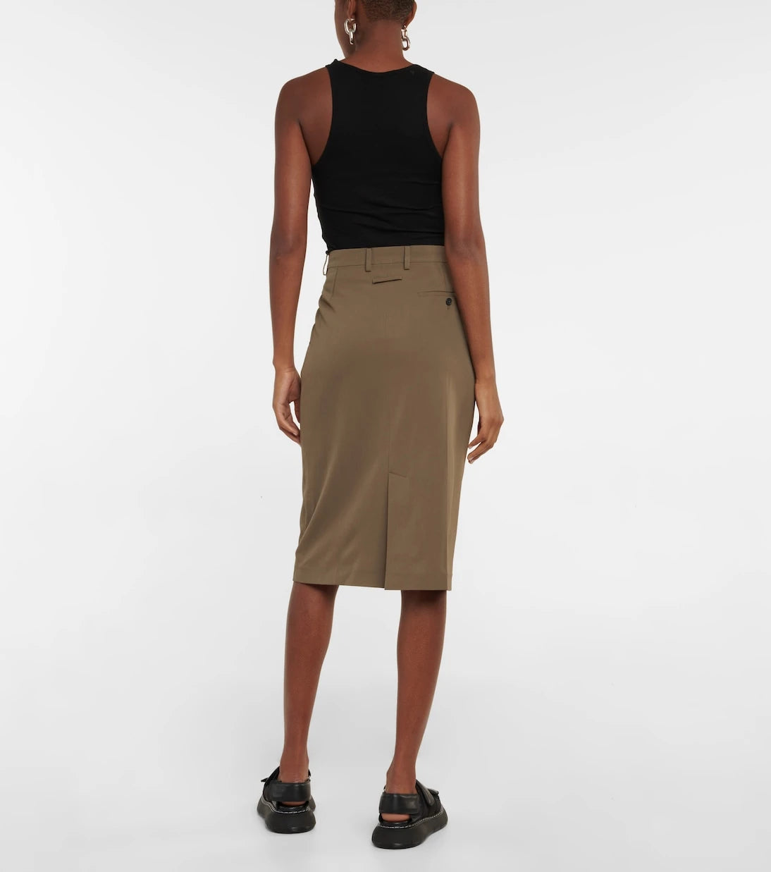 Jean Paul Gaultier - Low-rise wool-blend pencil skirt