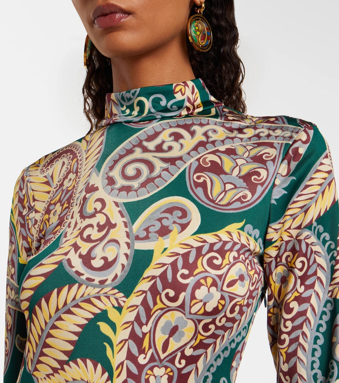 Etro - Paisley asimetrik midi elbise
